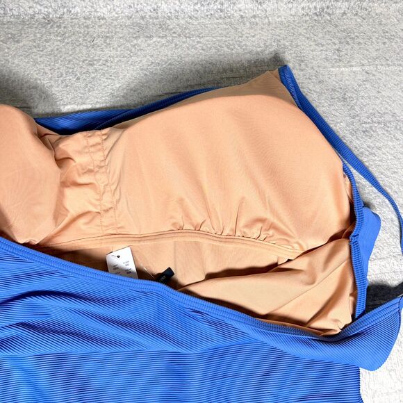 J.Crew Ribbed One Strap‎ One Piece in Blue Ladies Size 22 NEW - Picture 4 of 9